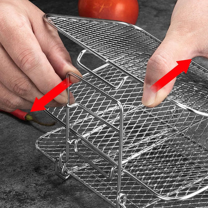 3‑Layer Stainless Steel Dehydrator Rack for Air Fryer & Oven