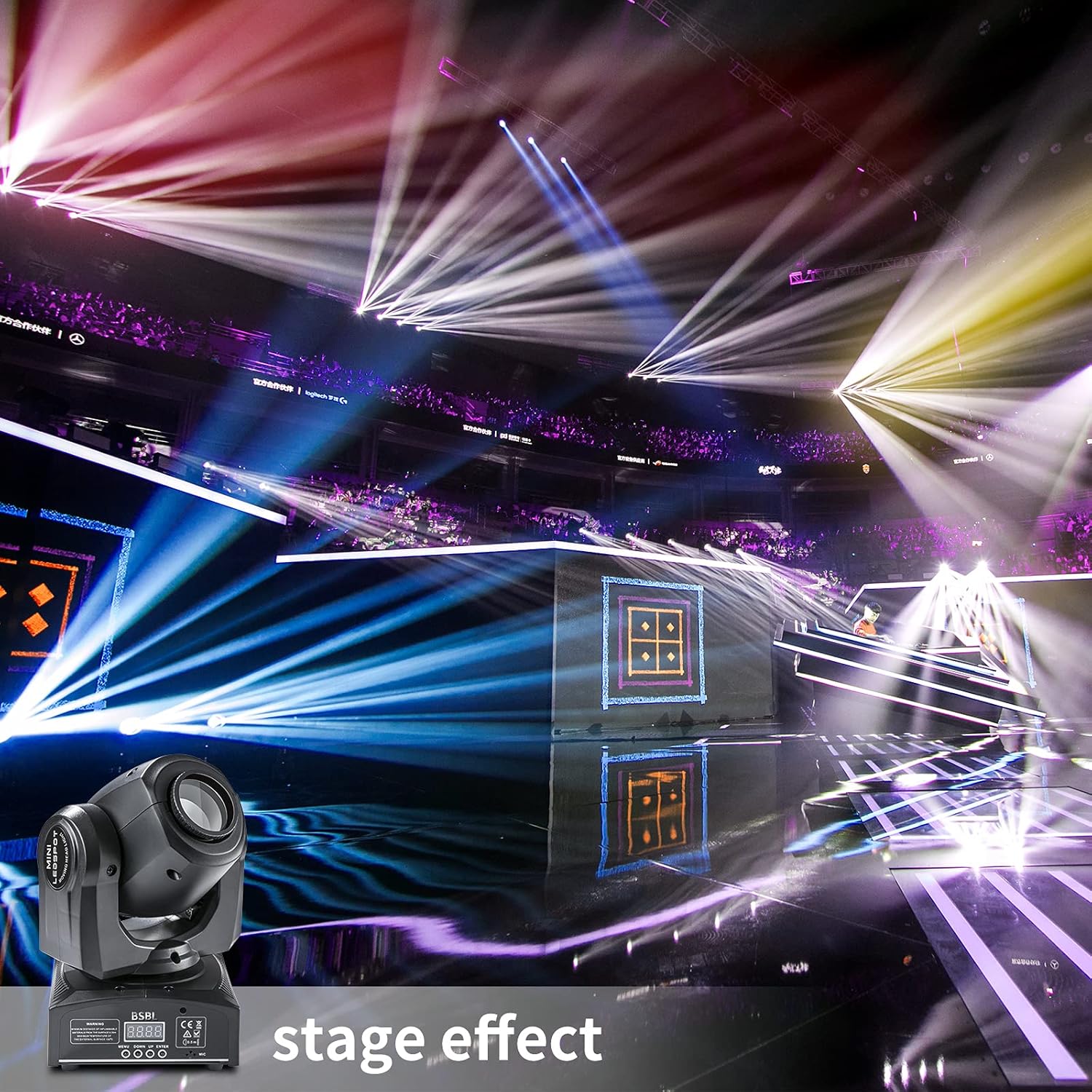 BSBL 30W LED Moving Head Spotlight with 8 Gobos