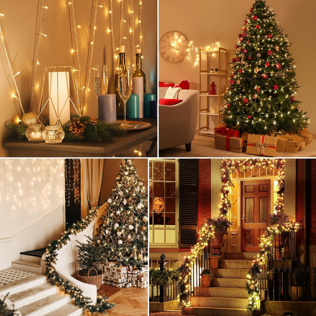 MAGGIFT 10m 400 LED Icicle String Lights Indoor Outdoor Christmas Decoration with Remote Timer 8 Modes IP44 Waterproof Warm White