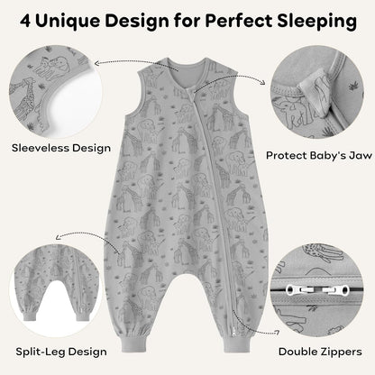 Soft 0.5 Tog Unnivoll Cotton Baby Sleeping Bag with Feet