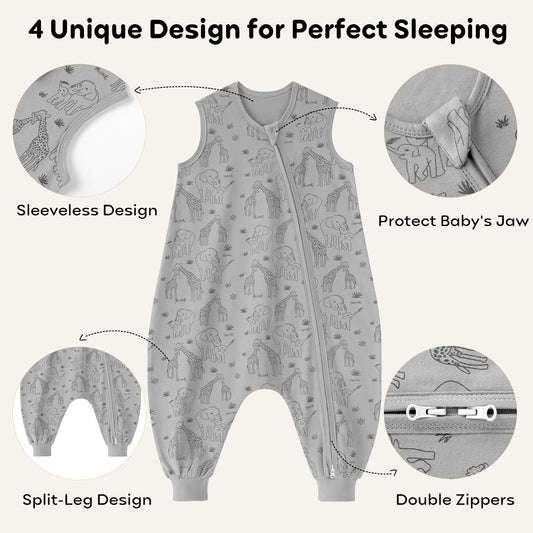 Soft 0.5 Tog Unnivoll Cotton Baby Sleeping Bag with Feet