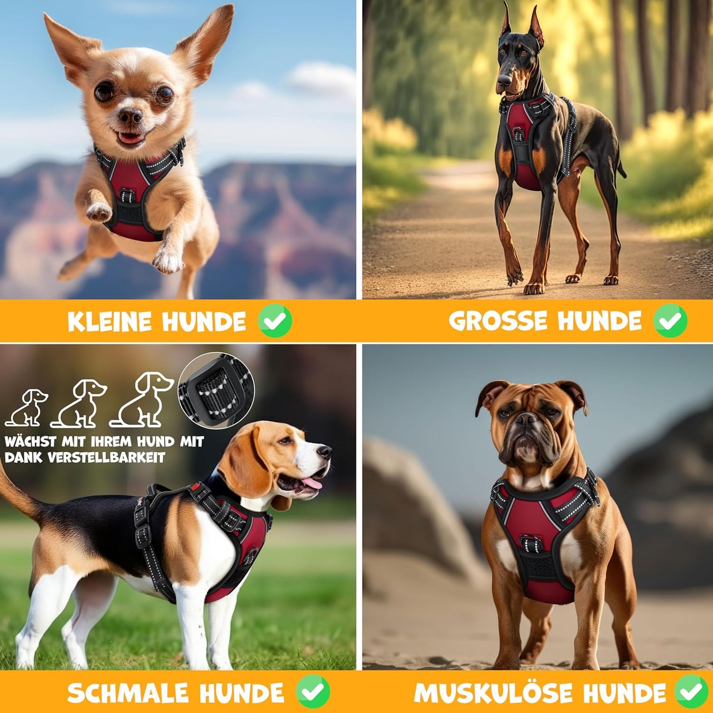 LOVPET No-Pull Dog Harness: Soft, Breathable, Reflective Vest with Pouch
