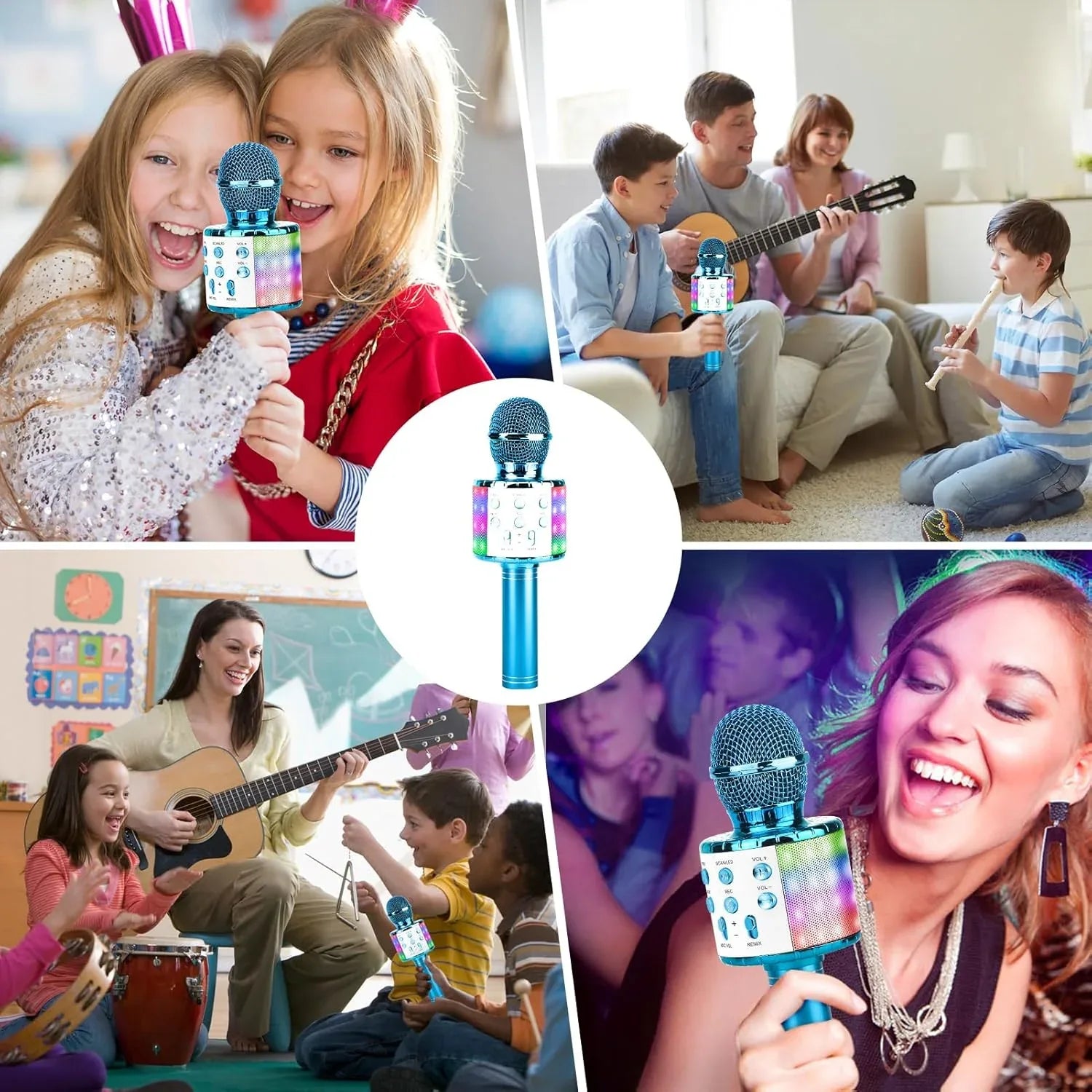 ShinePick 4-in-1 Wireless Karaoke Microphone with LED Lights - Gomix Brands Outlet