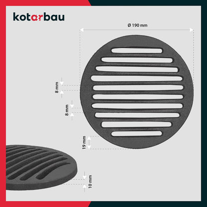 KOTARBAU Cast Iron Fireplace Grate 19 cm Diameter Round Grey