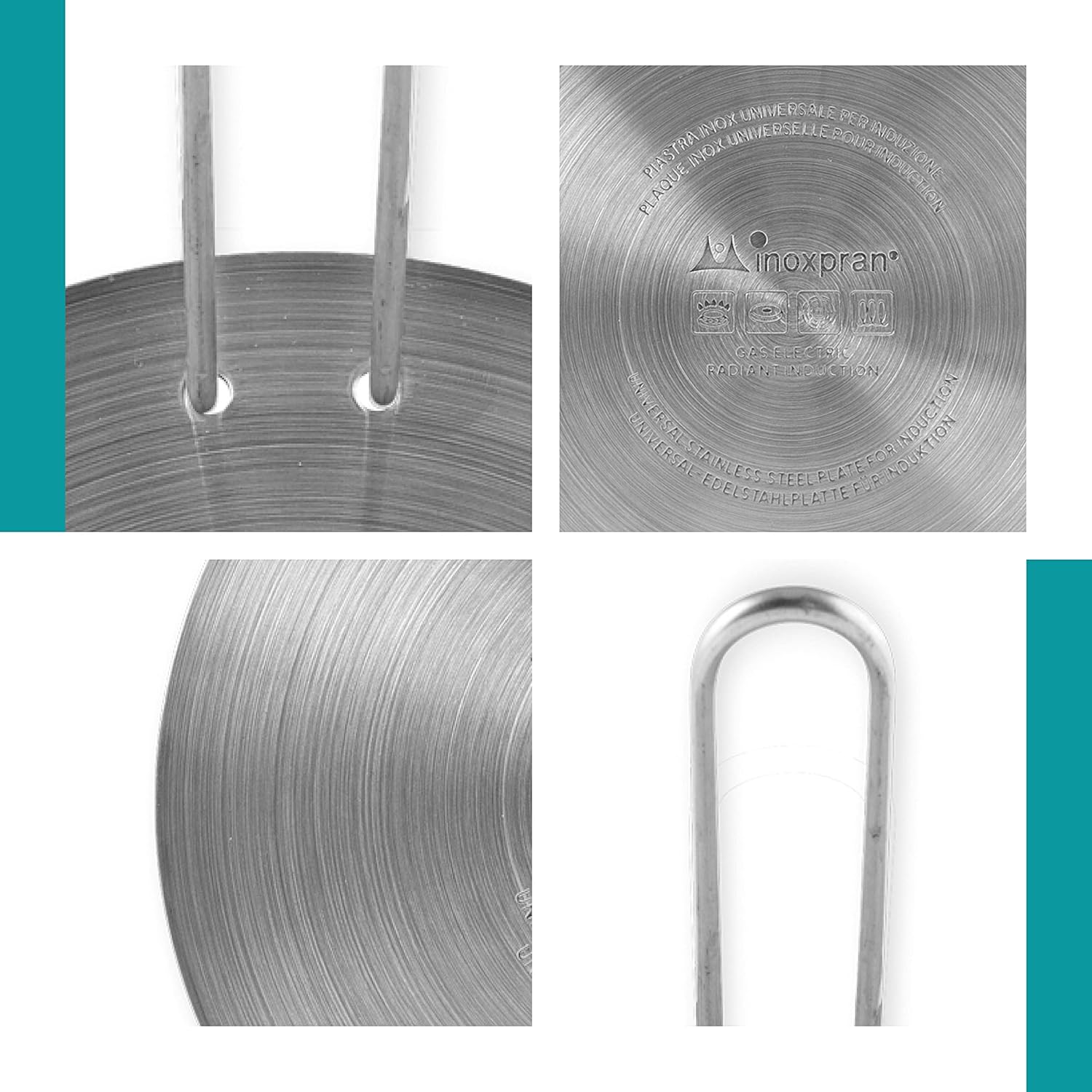 Inoxpran Universal Stainless Steel Induction Plate 21x21 cm