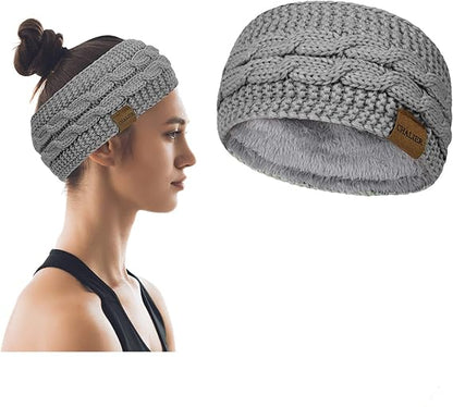 Chalier Cozy Winter Cable Knit Headband Set for Women – Warm Ear Warmer