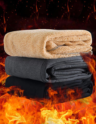 TACVASEN Men's Lined Winter Jogging Sweatpants with Sherpa Lining