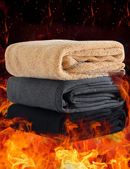 TACVASEN Men's Lined Winter Jogging Sweatpants with Sherpa Lining