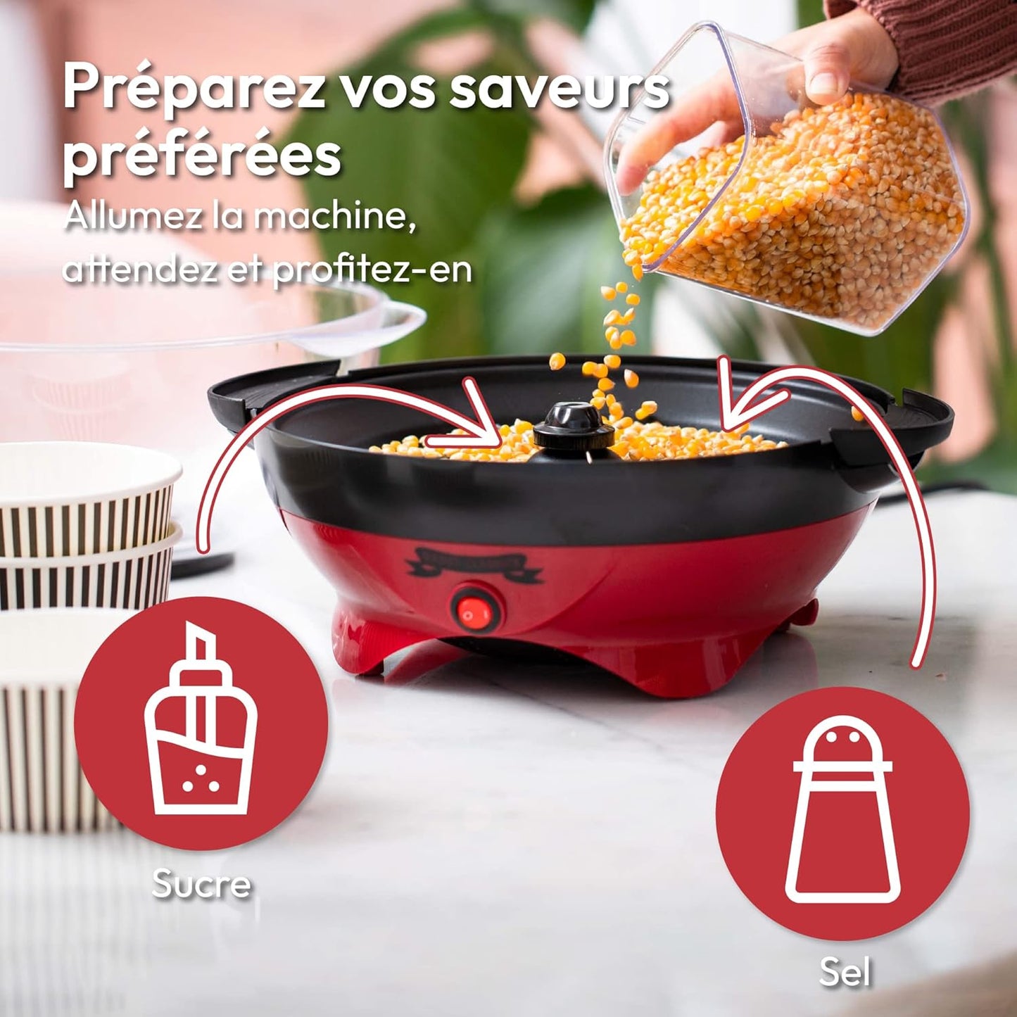 Gadgy Retro Hot Air Popcorn Maker: Oil-Free, Fast, Healthy Snack Appliance