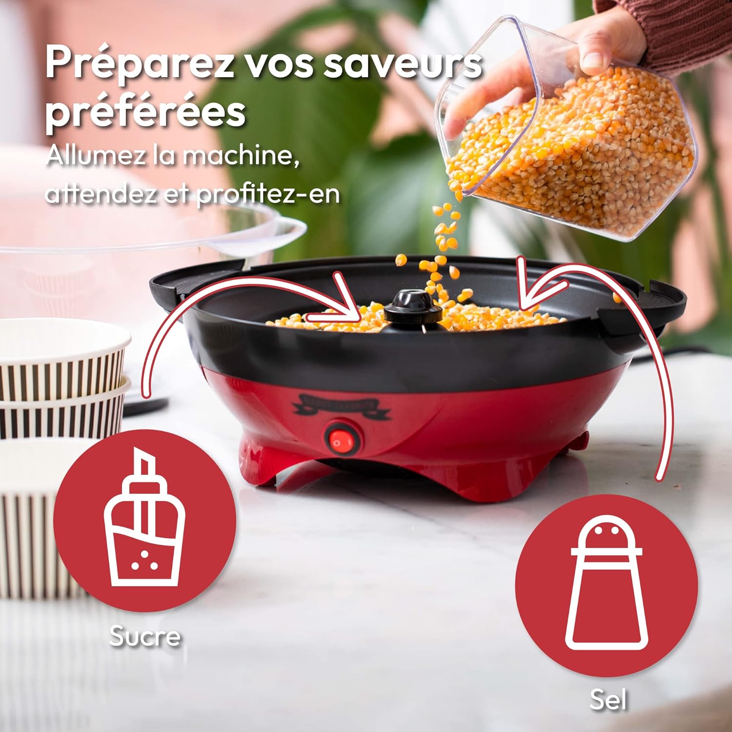 Gadgy Retro Hot Air Popcorn Maker: Oil-Free, Fast, Healthy Snack Appliance