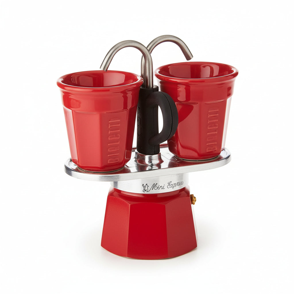 Bialetti Mini Express Moka Set Coffee Maker 83ml Red B0842XDFG7