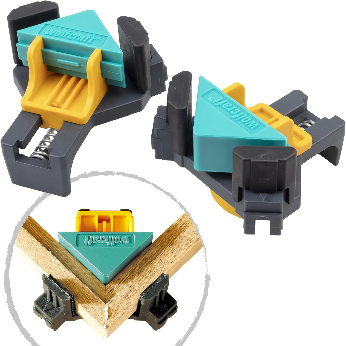 Wolfcraft Corner Clamps ES 22 – 2‑Piece 90° Angle Clamp for Woodworking