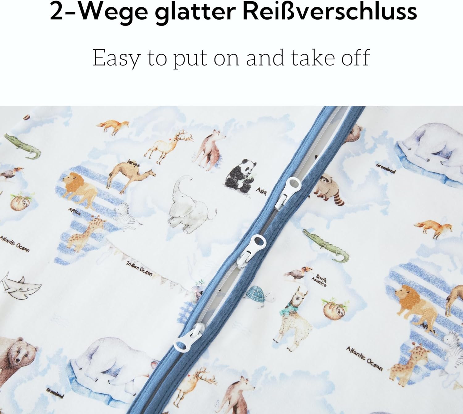 Chilsuessy Baby Sleeping Bag with Feet 1.5 TOG Cotton Wearable Blanket for Toddlers