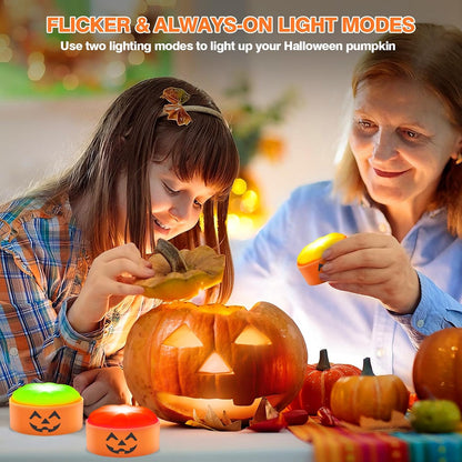 Gobesty Flameless LED Pumpkin Lights Remote Control 4-Piece Set