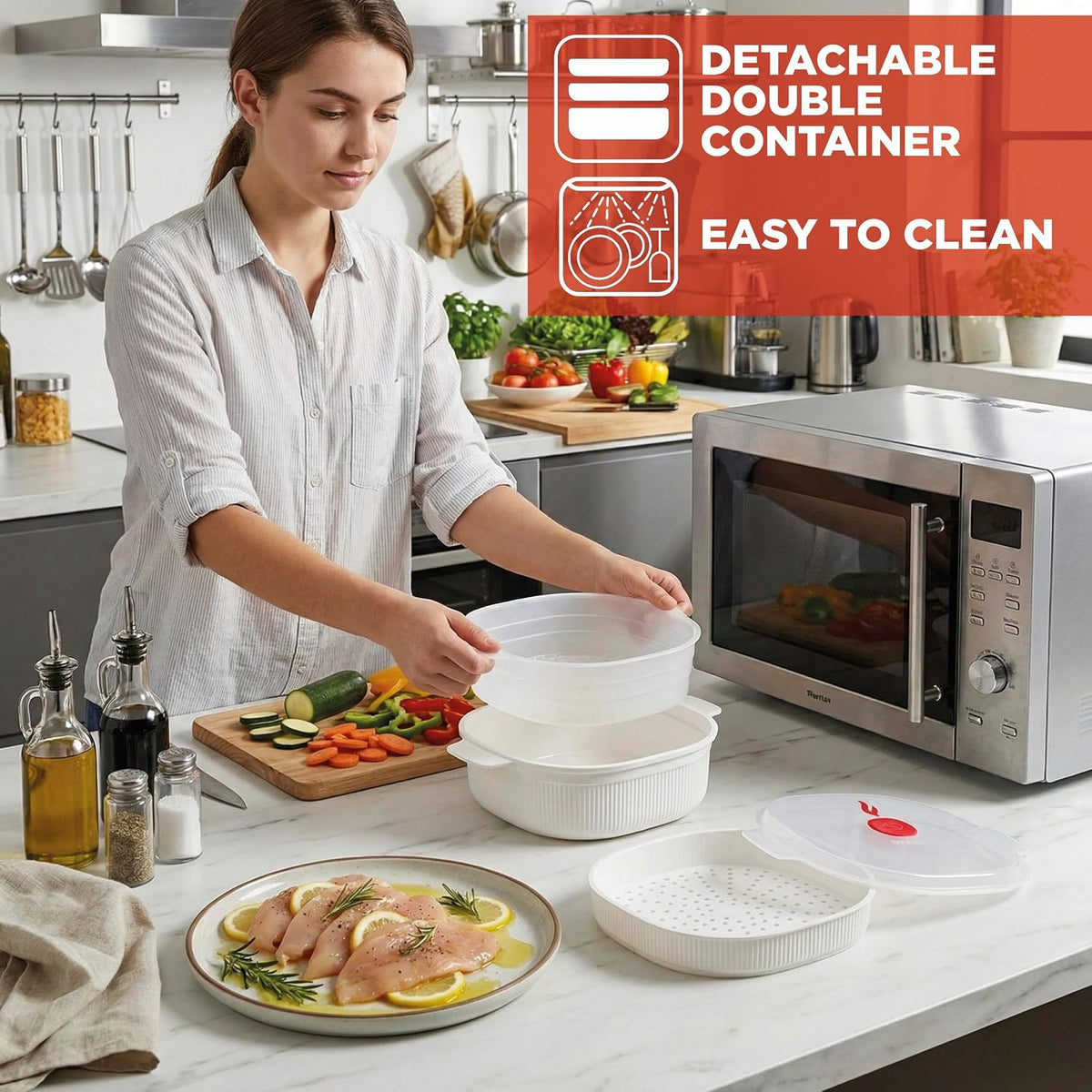 Snips 000851 Microwave Steamer 4L White