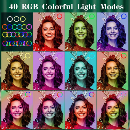 10‑Inch RGB LED Ring Light with Tripod and Phone Holder