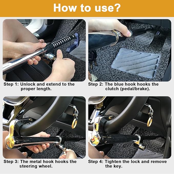 Turnart Steering Wheel Lock Anti-Theft Device 95 cm