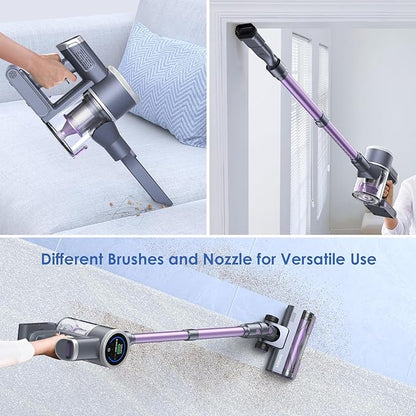 Lubluelu Cordless Stick Vacuum: Powerful 235W Brushless Motor, Rechargeable, Lightweight, Self-Standing Design