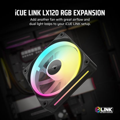 Corsair iCUE Link LX120 RGB 120mm PWM Fan Black