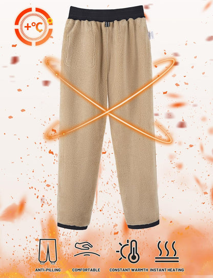 TACVASEN Men's Sherpa Lined Winter Warm Thermal Fleece Jogging Sweatpants with Pockets