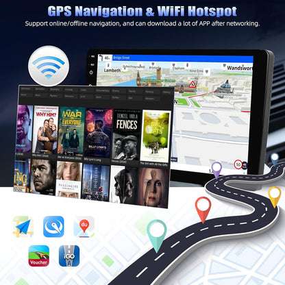 Android 13 10‑Inch Car Radio with GPS Navigation, Bluetooth & Dual USB