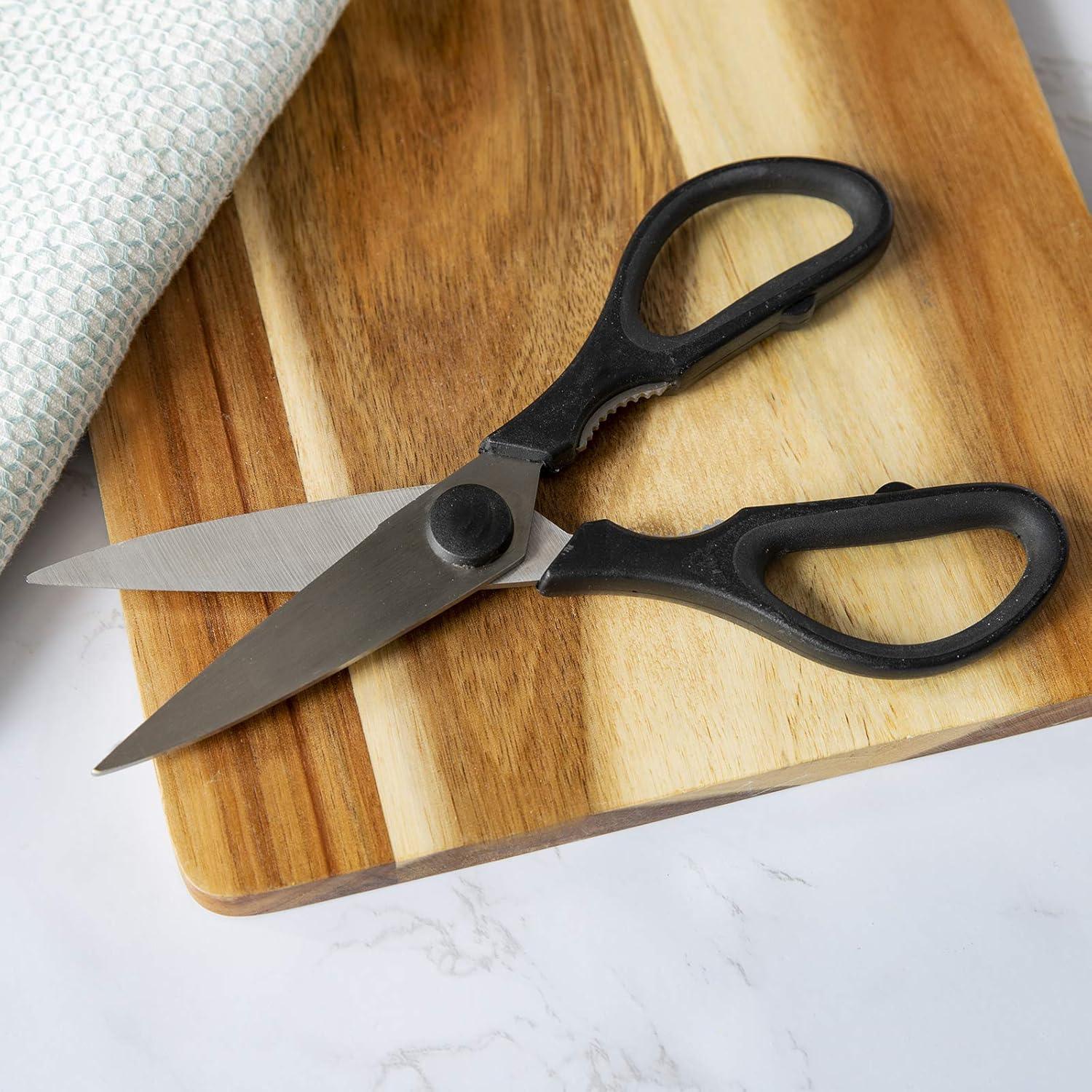 Rae Dunn Everyday Kitchen Scissors - Black Stainless Steel Shears - Gomix Brands Outlet