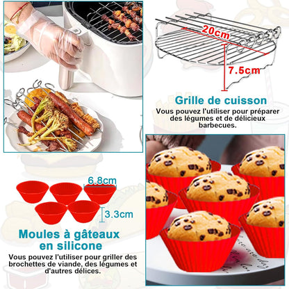 Moleath 21cm Silicone Air Fryer Accessory Set 4pcs