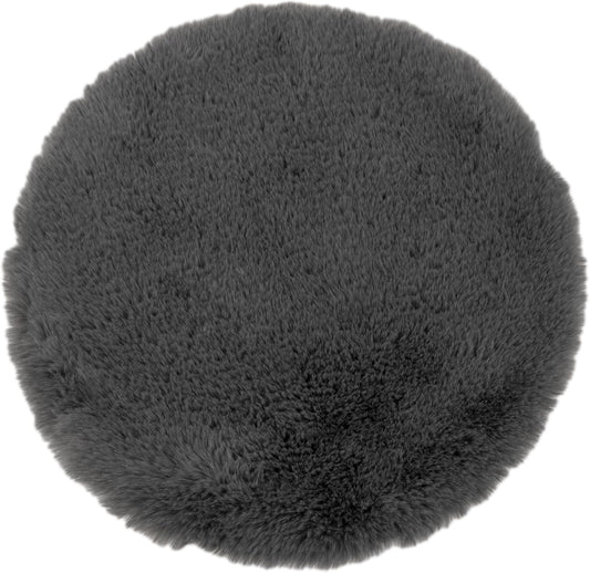 CB Home Style Faux Fur Rug - Anthracite Round Seat Cushion