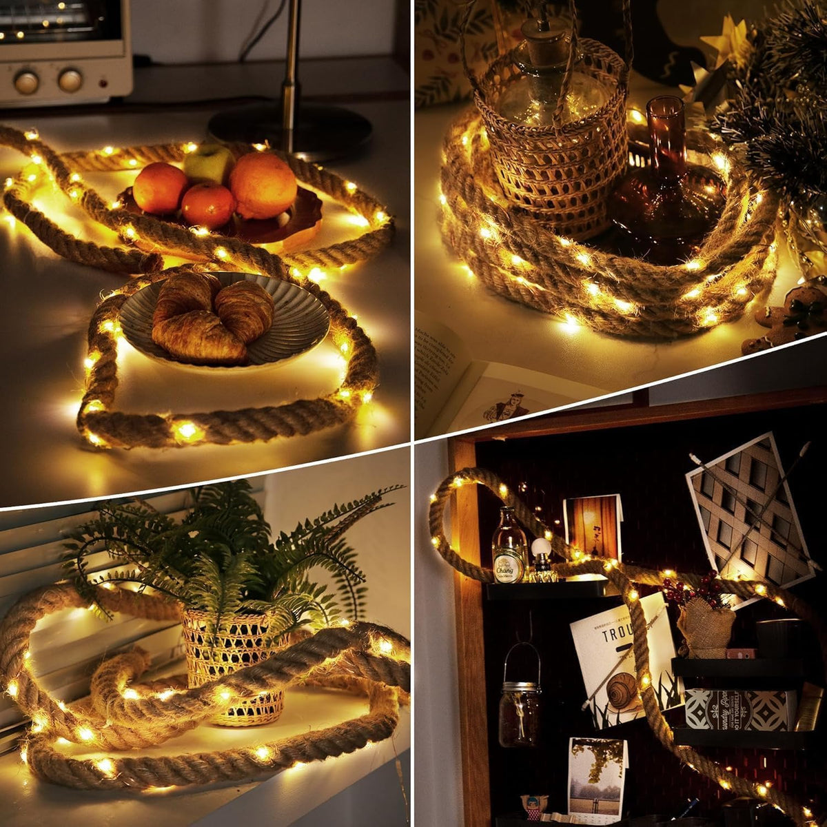 Ciskotu Fairy Rope LED String Lights 60LED Warm White 3m