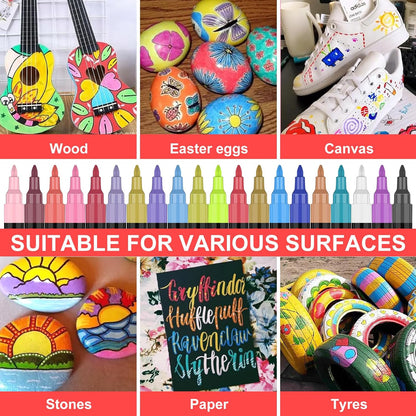 Efimeso Waterproof 120-Color Acrylic Marker Set with Fine 0.7mm Tip