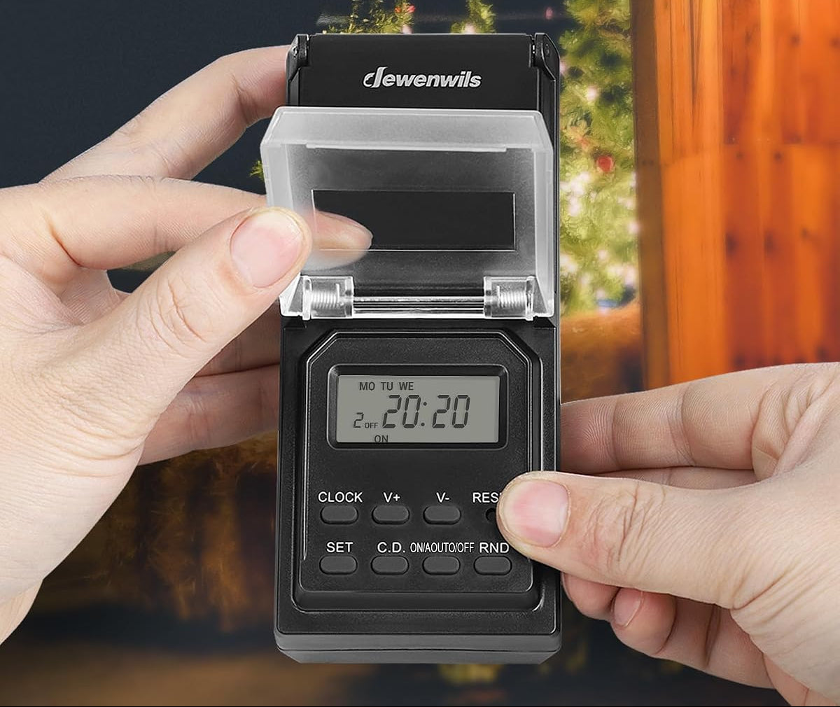 DEWENWILS Digital Plug Timer Outdoor IP44 2-Pack 16A 3680W