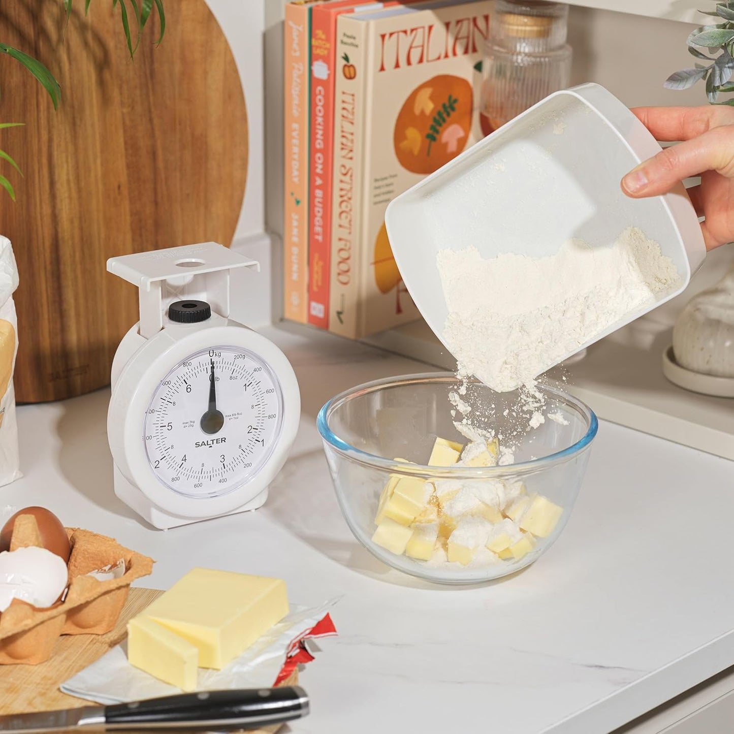 Salter Mechanical Kitchen Scale 6.6 Lbs with Dishwasher Safe Bowl