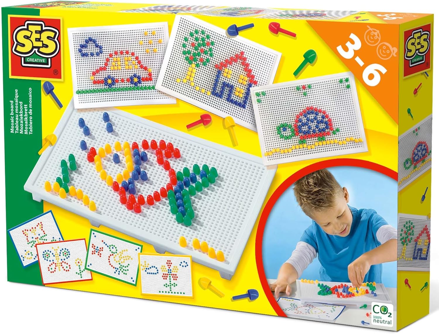SES Creative Mosaic Board Mixed Colours Kids Creative Craft Kit
