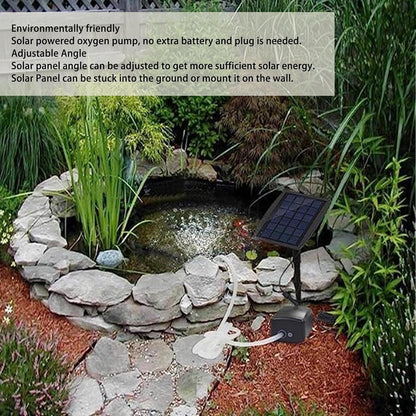Maxmartt Solar Powered Air Pump Kit 6V 4W Adjustable Angle 3 Modes for Fish Tank Pond