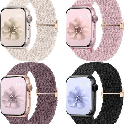 Mastten 4-Pack Nylon Braided Apple Watch Bracelet Colorful Breathable Adjustable