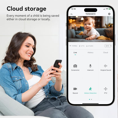 BondFree 2K HD Baby Monitor with Camera and Audio: Crystal Clear View