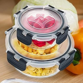 Meal prep containers with food on a wooden table, with text 'Meal Prep with Ease in Your Daily Life'.