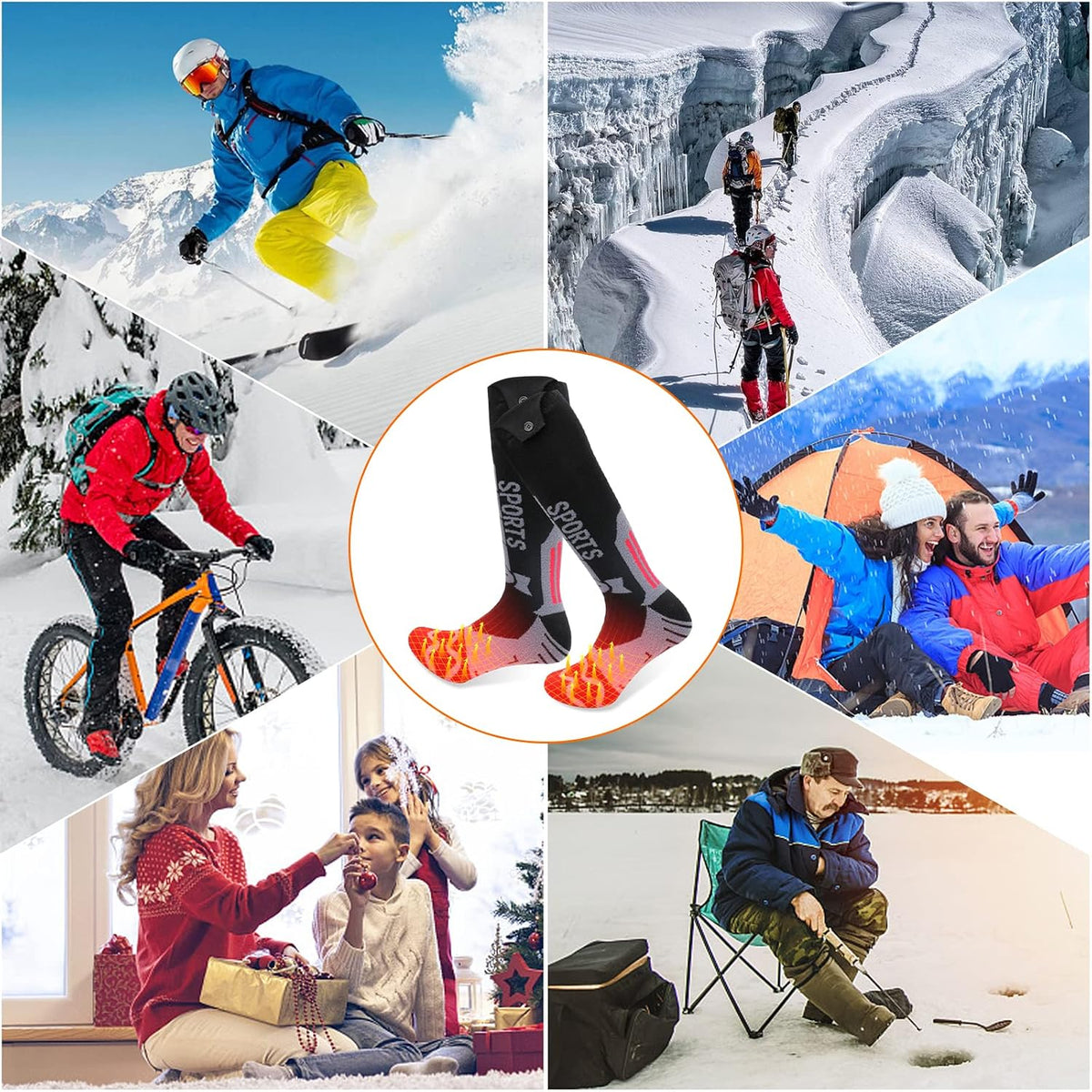 ZONSUSE Unisex Heated Socks FRW 5000mAh Black