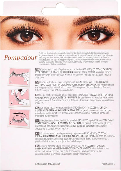 KISS Blowout Lash Collection 4 Pairs Reusable Faux-Mink Eyelash Set with Glue