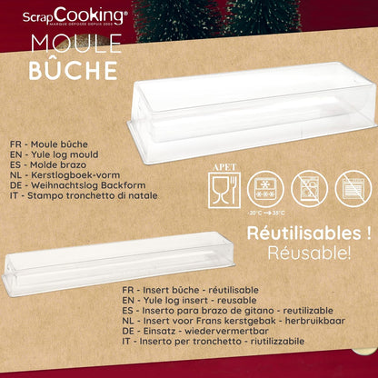 ScrapCooking 1921 PVC Log Mould – White, 13 x 4.5 x 2.5 in Reusable Baking Pan