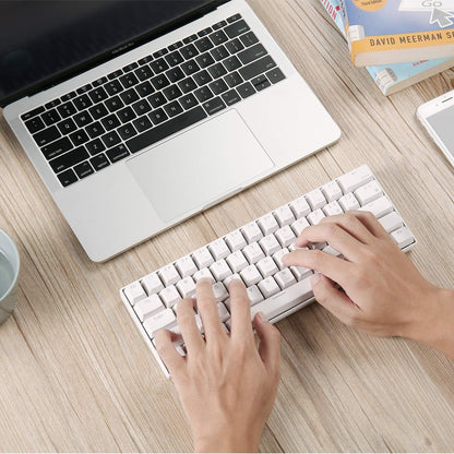 RK61 Wireless 60% Mechanical Gaming Keyboard – Blue Switch – White