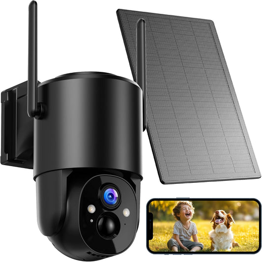 YUPBOE Solar Wireless PTZ 360° Outdoor Security Camera with Floodlight