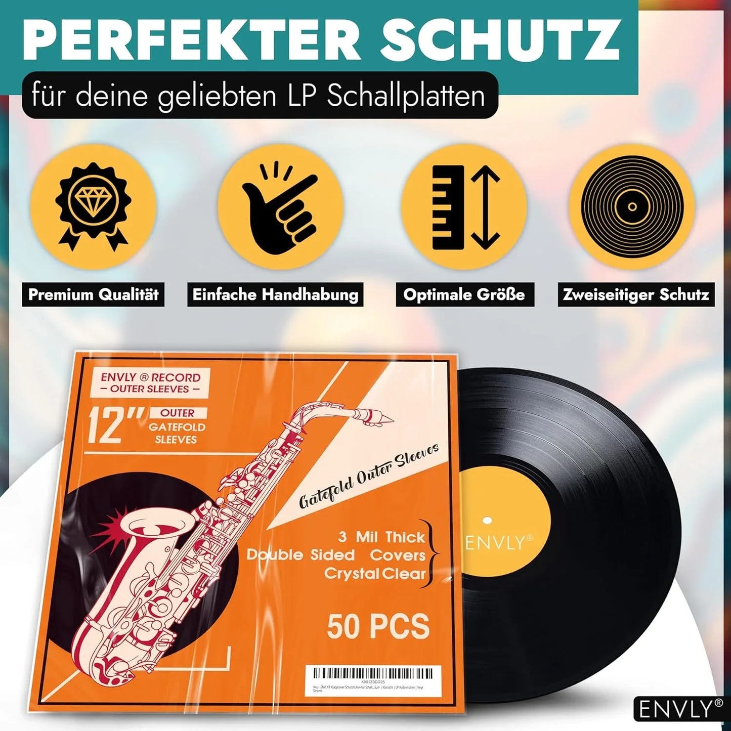 Gatefold Record Sleeves for Vinyl Protection (50-Pack) | Rice Paper | Anti-Static (12") - Gomix Brands Outlet