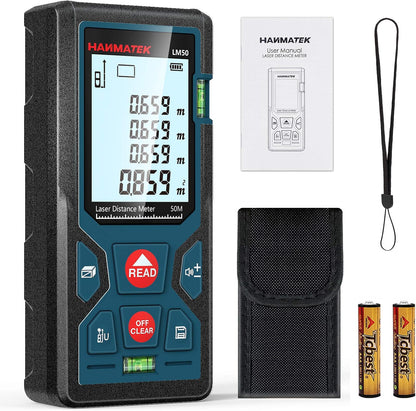 HANMATEK LM50 Digital Laser Rangefinder: Precision Distance, Area, Volume Measurement Tool