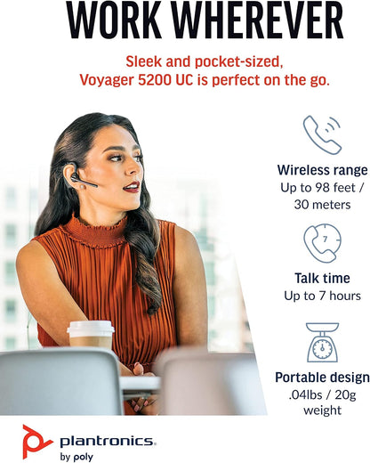 Plantronics Poly Voyager 5200 UC Wireless Headset Black