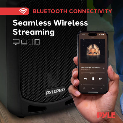 Pyle Portable Bluetooth Karaoke PA Speaker with 600W Power