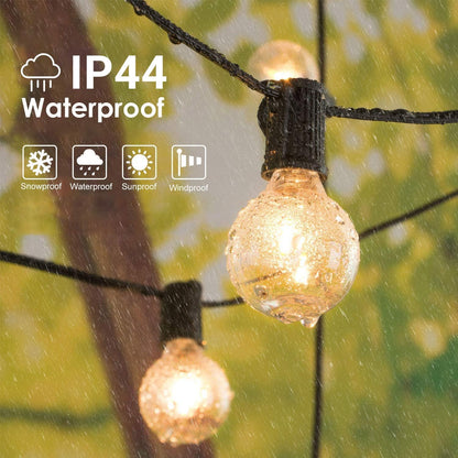Avoalre 18+3M Outdoor String Lights 30+3 LED G40 Bulbs 8 Modes Timer IP44 Waterproof Warm White