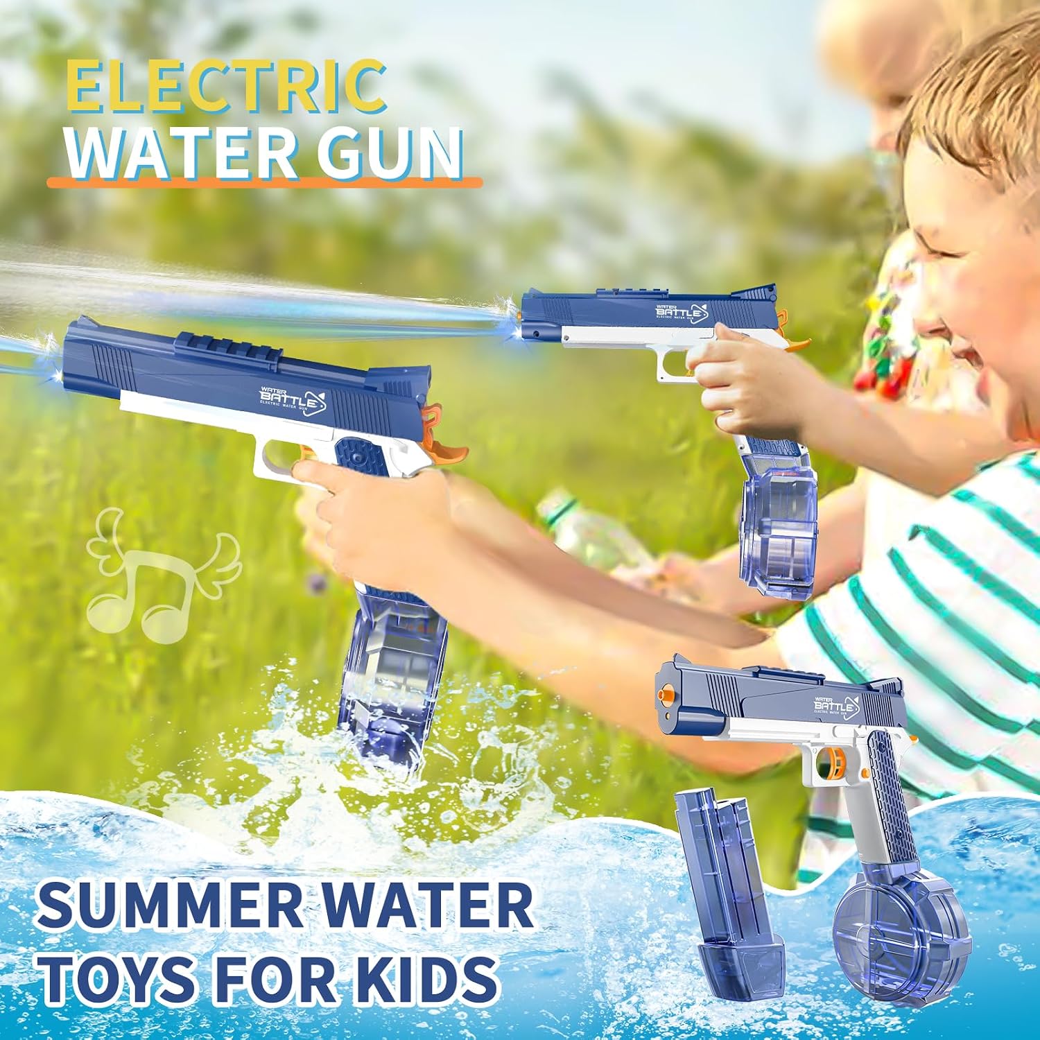Snowall Electric Water Gun Automatic Squirt Gun Long Range 35ft Rechargeable