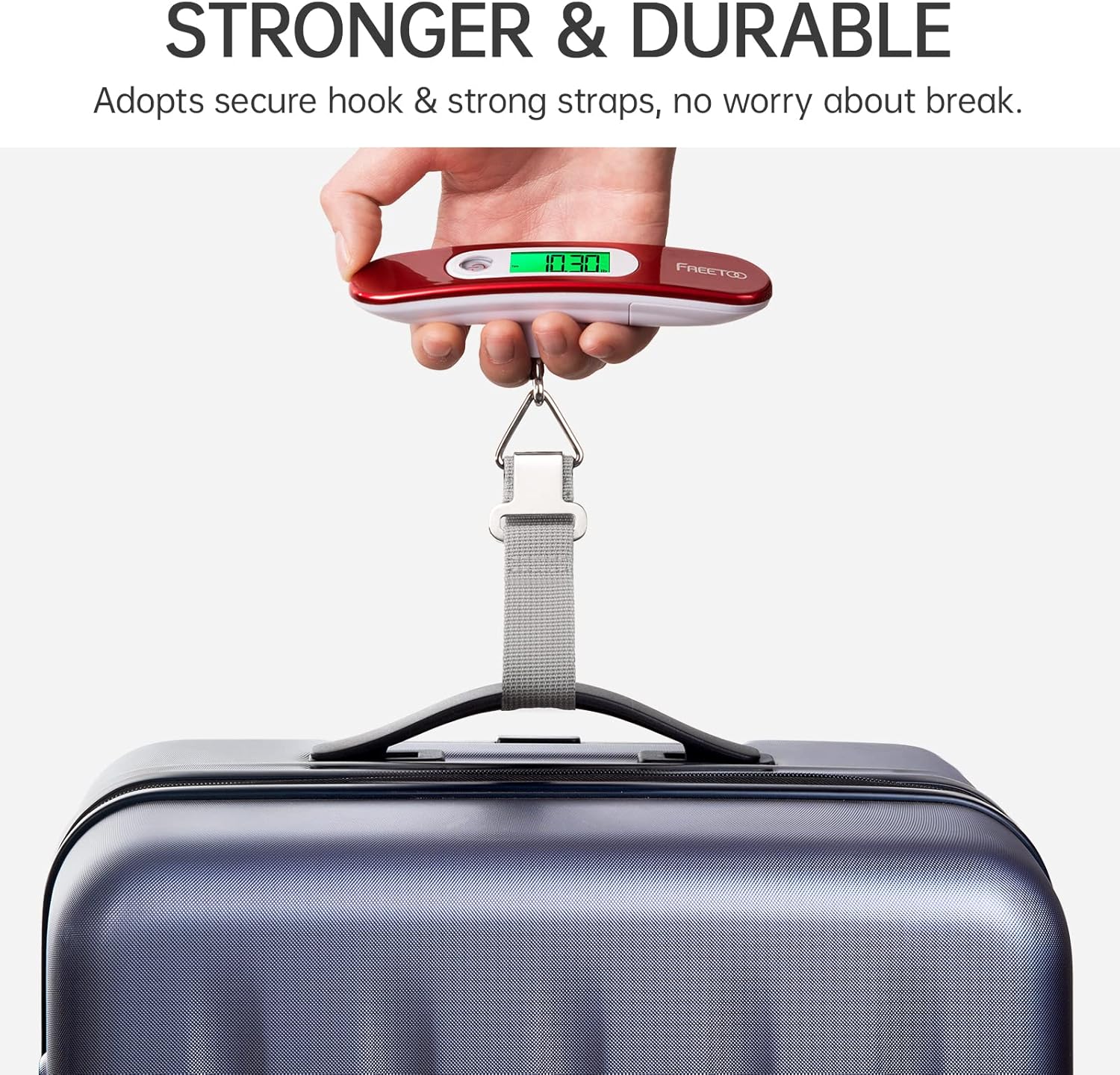 FREETOO Portable Digital Luggage Scale 110lb Capacity Piano Lacquer