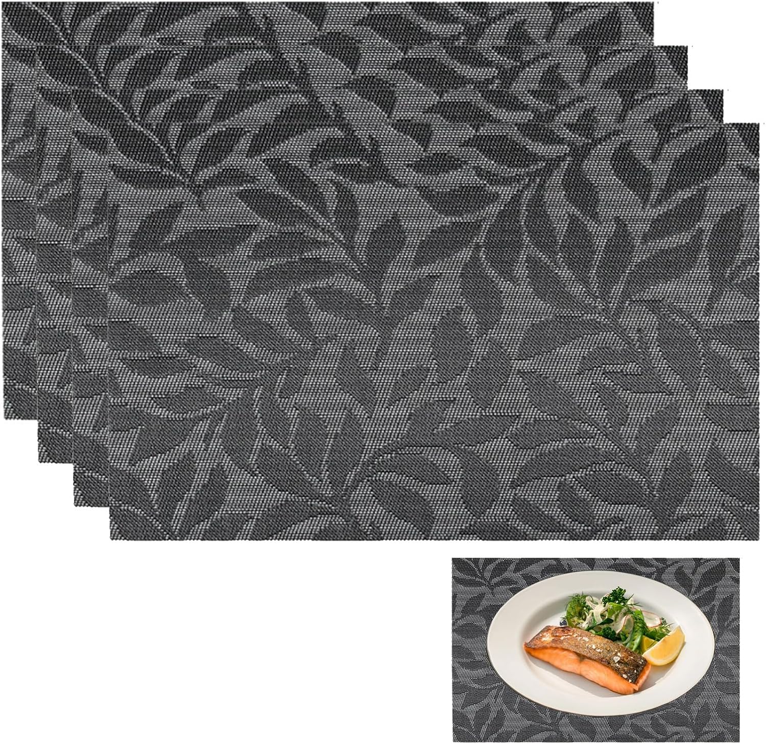 Washable Double-Sided PVC Placemat Set – Heat-Resistant, Moisture-Proof, 4-Pack